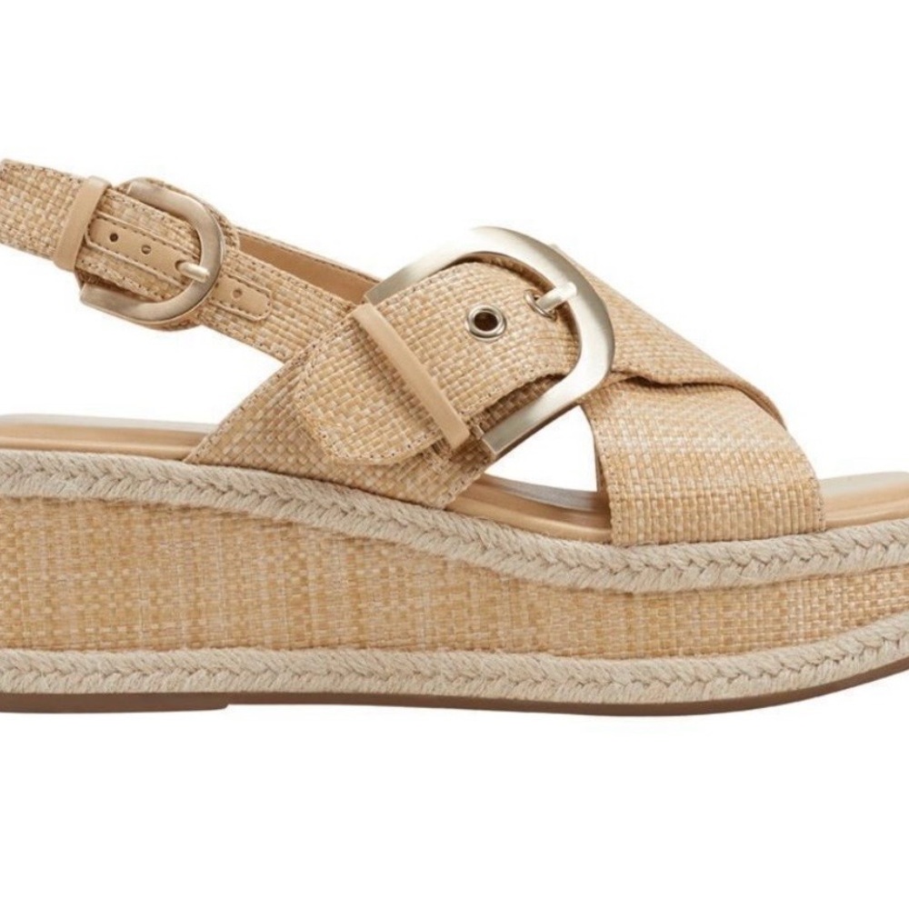 Marc Fisher Renda Woven Platform Slingback Sandal - Natural - Picture 4 of 8